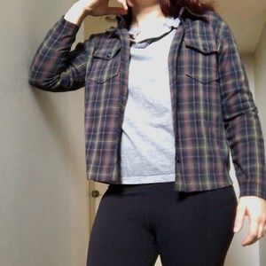 *3for20$Bundle*Cropped Plaid Button Up Long Sleeve